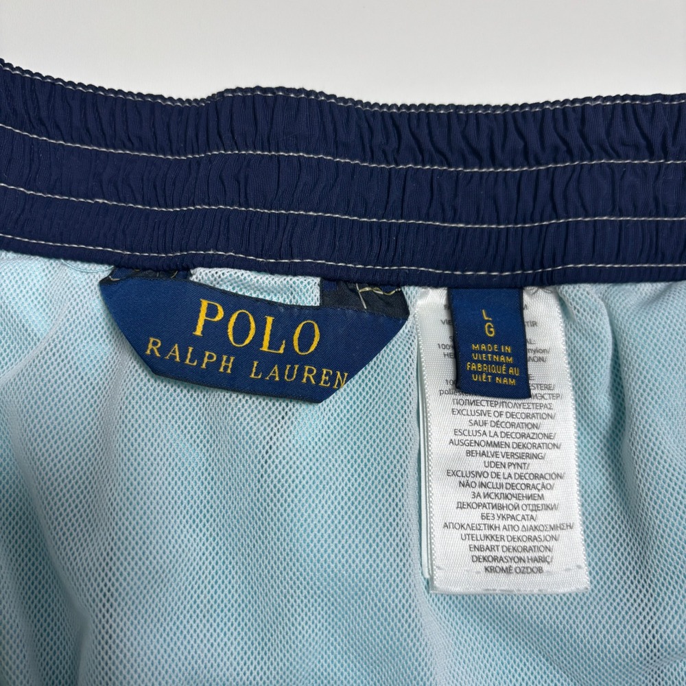 Polo Ralph Lauren Aqua Blue Swim Trunks Mens Large Lined Cargo Bathing Suit - Picture 7 of 8